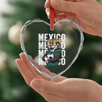 Fierce Mexico Jaguar Soccer Pride Fan Gift Heart Crystal Glass Ornament