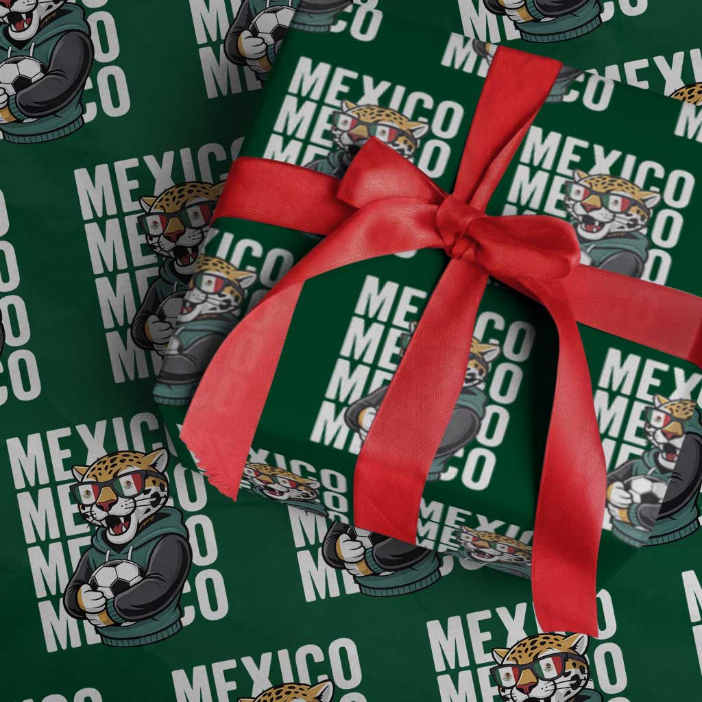 Fierce Mexico Jaguar Soccer Pride Fan Gift Wrapping Paper Roll