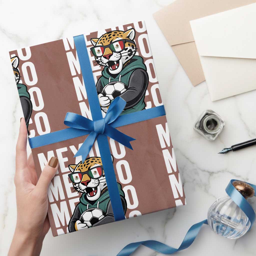 Fierce Mexico Jaguar Soccer Pride Fan Gift Wrapping Paper Roll