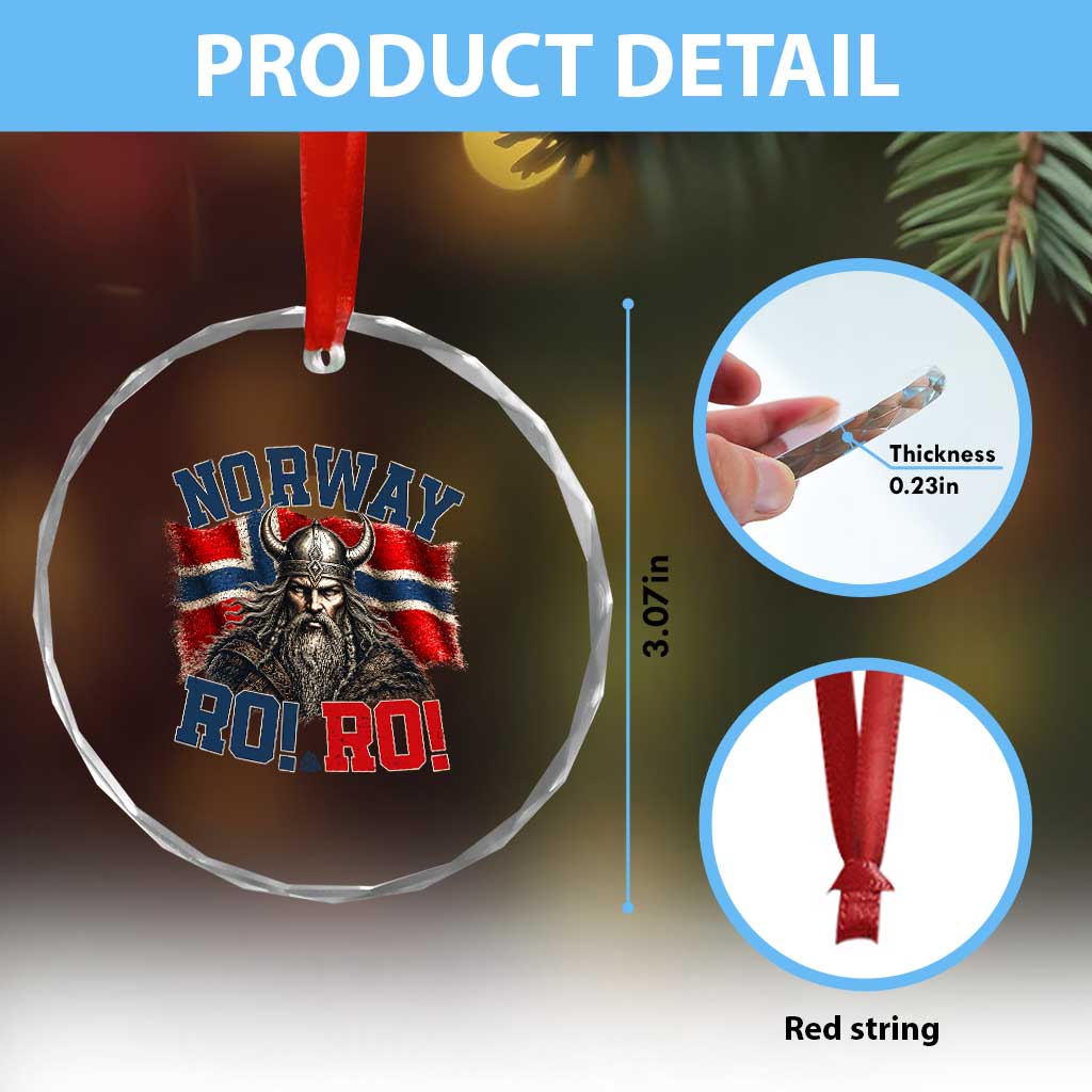 Fierce Norway Viking Warrior Ro Ro Crystal Glass Ornament Patriotic Norge Norwegian Flag Funny Rowing Support