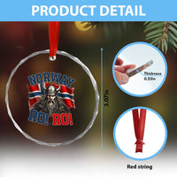 Fierce Norway Viking Warrior Ro Ro Crystal Glass Ornament Patriotic Norge Norwegian Flag Funny Rowing Support