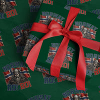 Fierce Norway Viking Warrior Ro Ro Wrapping Paper Roll Patriotic Norge Norwegian Flag Funny Rowing Support