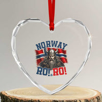 Fierce Norway Viking Warrior Ro Ro Heart Crystal Glass Ornament Patriotic Norge Norwegian Flag Funny Rowing Support