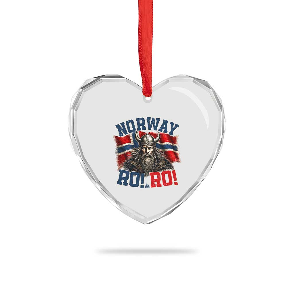 Fierce Norway Viking Warrior Ro Ro Heart Crystal Glass Ornament Patriotic Norge Norwegian Flag Funny Rowing Support