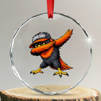 Fierce Oriole Spirit Graphic Crystal Glass Ornament Cool Game Day Sports Fan