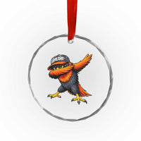 Fierce Oriole Spirit Graphic Crystal Glass Ornament Cool Game Day Sports Fan