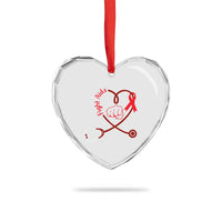 Fight AIDS Nurse Heart Crystal Glass Ornament Red Ribbon HIV Awareness Gift - Wonder Print Shop