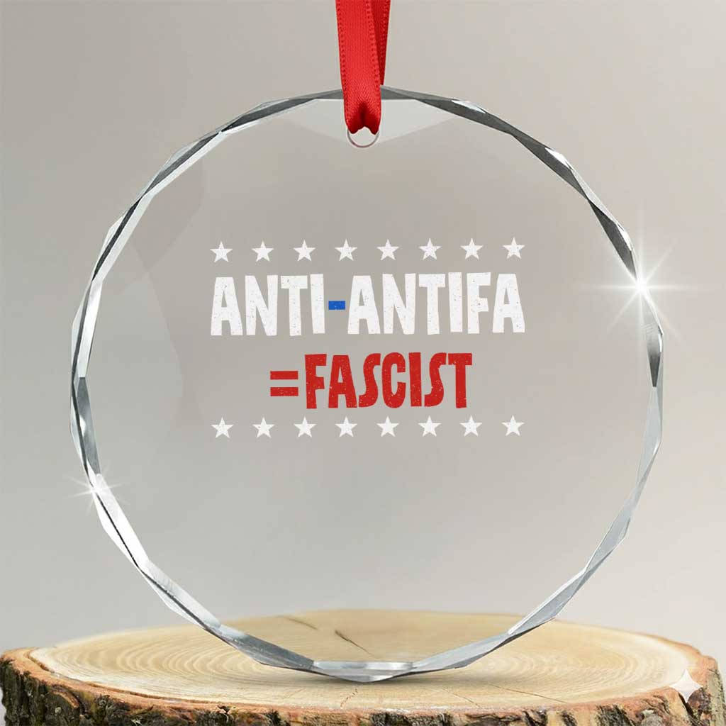 Fight Fascism Protest Anti Fascism Crystal Glass Ornament Vintage Stars And Stripes TS11