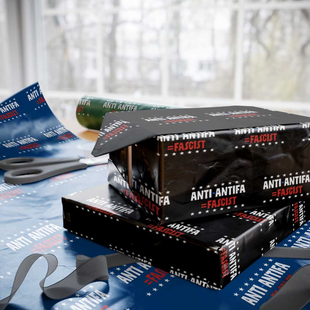 Fight Fascism Protest Anti Fascism Wrapping Paper Roll Vintage Stars And Stripes - Wonder Print Shop