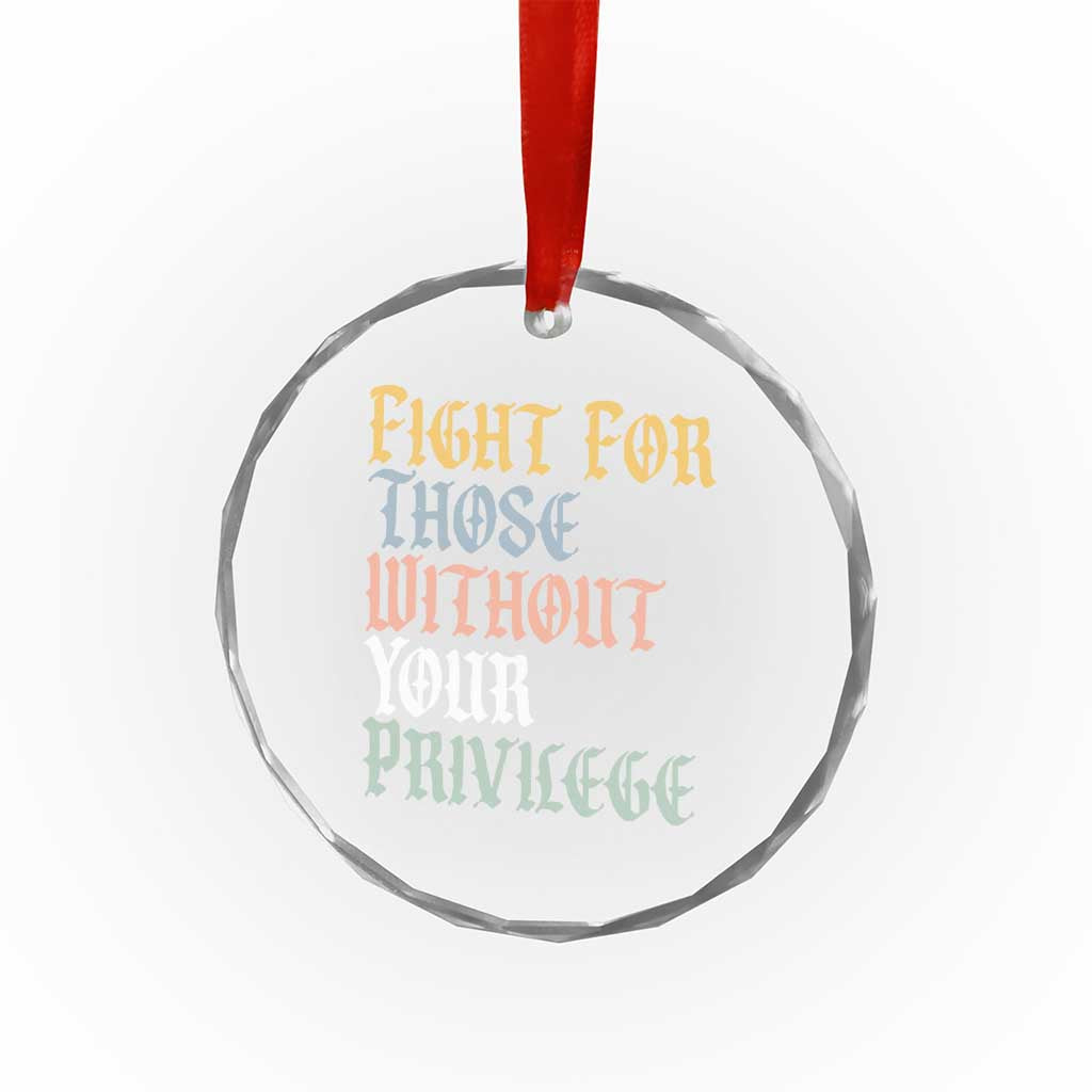 Fight For Those Without Your Privilege Crystal Glass Ornament Retro Social Justice TS10