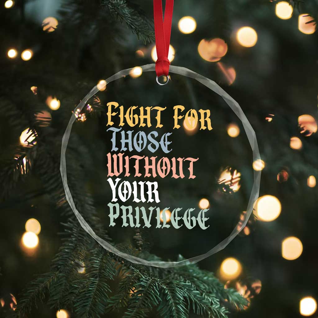 Fight For Those Without Your Privilege Crystal Glass Ornament Retro Social Justice TS10