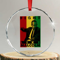 Fight Like Malcolm X Crystal Glass Ornament African American Pride Gift - Wonder Print Shop