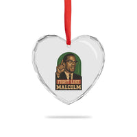 Fight Like Malcolm X Heart Crystal Glass Ornament Black History Month Inspirational Gift - Wonder Print Shop