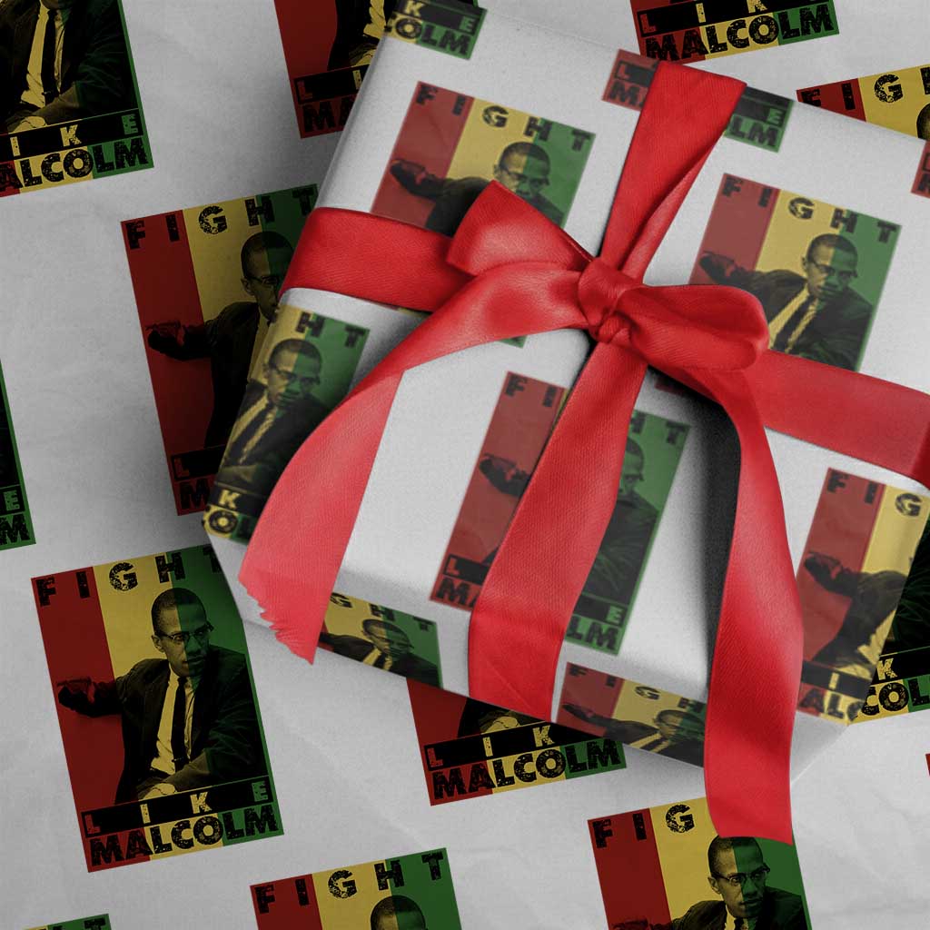 Fight Like Malcolm X Wrapping Paper Roll African American Pride Gift - Wonder Print Shop