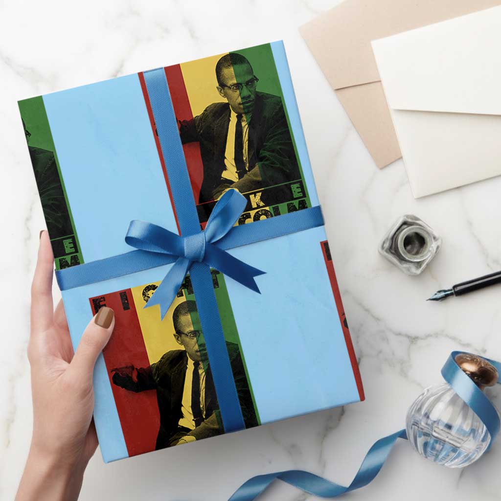 Fight Like Malcolm X Wrapping Paper Roll African American Pride Gift - Wonder Print Shop
