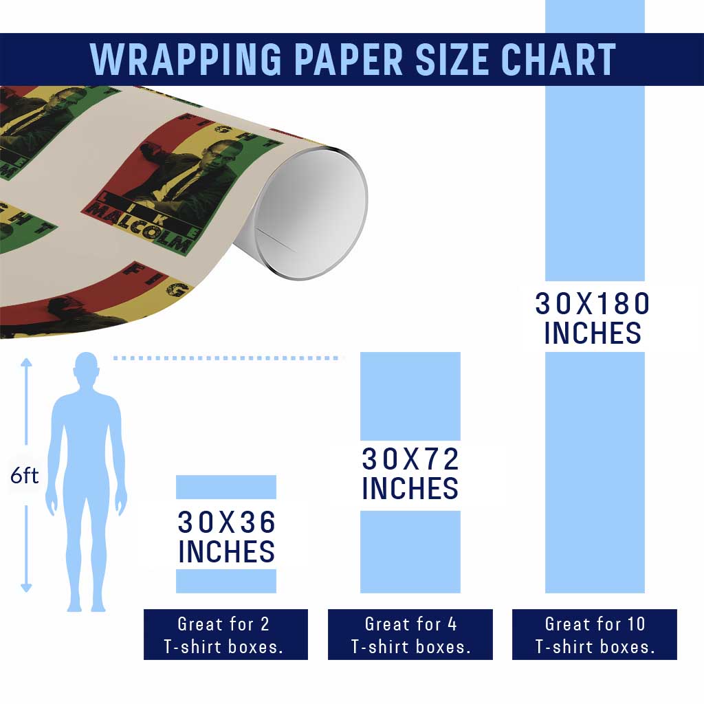 Fight Like Malcolm X Wrapping Paper Roll African American Pride Gift - Wonder Print Shop