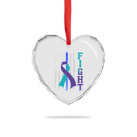 Fight Police Suicide Prevention Awareness American Flag Ribbon Support Heart Crystal Glass Ornament
