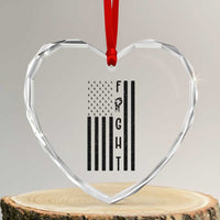 Fight Skin Cancer Melanoma Fighter USA Flag Heart Crystal Glass Ornament