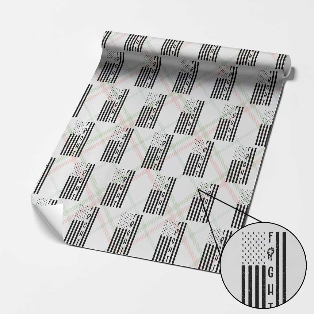 Fight Skin Cancer Melanoma Fighter USA Flag Wrapping Paper Roll