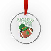 Fighting Irish Crystal Glass Ornament Football Shamrock St Patricks Spirit Classic Vintage - Wonder Print Shop