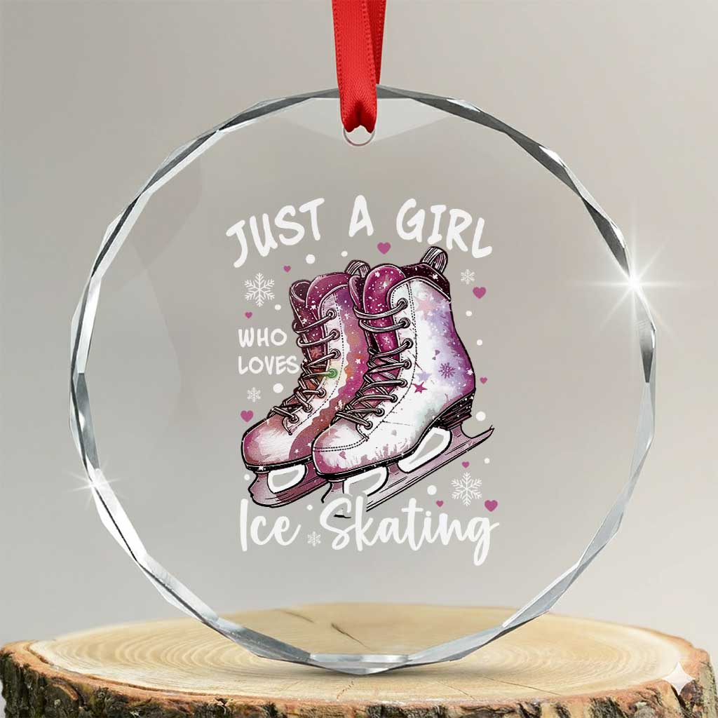 Figure Ice Skater Crystal Glass Ornament Just A Girl Who Loves Ice Skating TS11