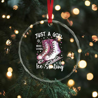 Figure Ice Skater Crystal Glass Ornament Just A Girl Who Loves Ice Skating TS11