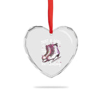Figure Ice Skater Heart Crystal Glass Ornament Just A Girl Who Loves Ice Skating - Wonder Print Shop