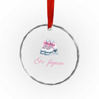 Figure Skater Crystal Glass Ornament Go Figure Coquette Pink Bow Ice Skating TS11