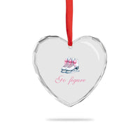 Figure Skater Heart Crystal Glass Ornament Go Figure Coquette Pink Bow Ice Skating - Wonder Print Shop