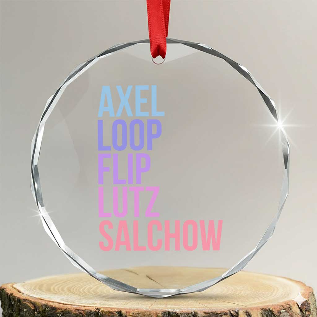 Figure Skating Lovers Crystal Glass Ornament Funny Axel Loop Flip Lutz Salchow - Wonder Print Shop