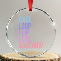 Figure Skating Lovers Crystal Glass Ornament Funny Axel Loop Flip Lutz Salchow - Wonder Print Shop