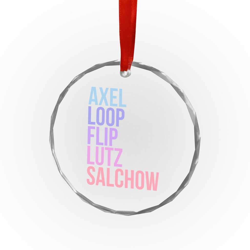 Figure Skating Lovers Crystal Glass Ornament Funny Axel Loop Flip Lutz Salchow - Wonder Print Shop