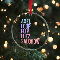 Figure Skating Lovers Crystal Glass Ornament Funny Axel Loop Flip Lutz Salchow - Wonder Print Shop