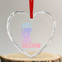 Figure Skating Lovers Heart Crystal Glass Ornament Funny Axel Loop Flip Lutz Salchow - Wonder Print Shop