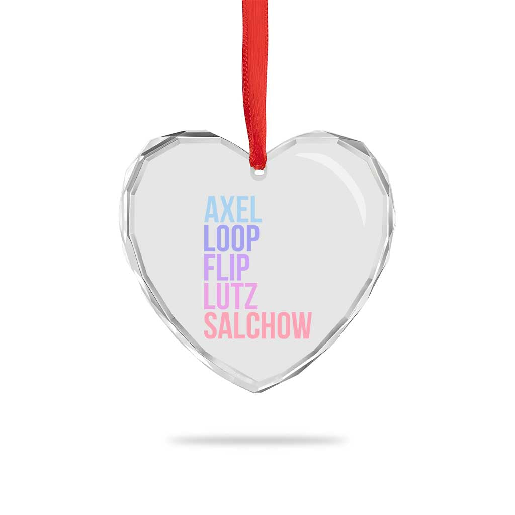 Figure Skating Lovers Heart Crystal Glass Ornament Funny Axel Loop Flip Lutz Salchow - Wonder Print Shop