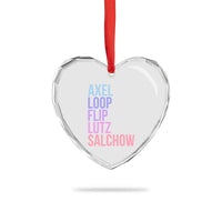 Figure Skating Lovers Heart Crystal Glass Ornament Funny Axel Loop Flip Lutz Salchow - Wonder Print Shop