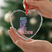 Figure Skating Lovers Heart Crystal Glass Ornament Funny Axel Loop Flip Lutz Salchow - Wonder Print Shop