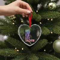 Figure Skating Lovers Heart Crystal Glass Ornament Funny Axel Loop Flip Lutz Salchow - Wonder Print Shop