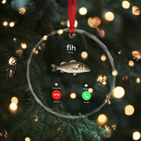 Fih Calling Funny Fish Crystal Glass Ornament Fishing Lover Hilarious Phone Call Parody TS02