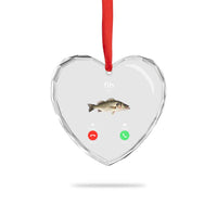 Fih Calling Funny Fish Heart Crystal Glass Ornament Fishing Lover Hilarious Phone Call Parody - Wonder Print Shop