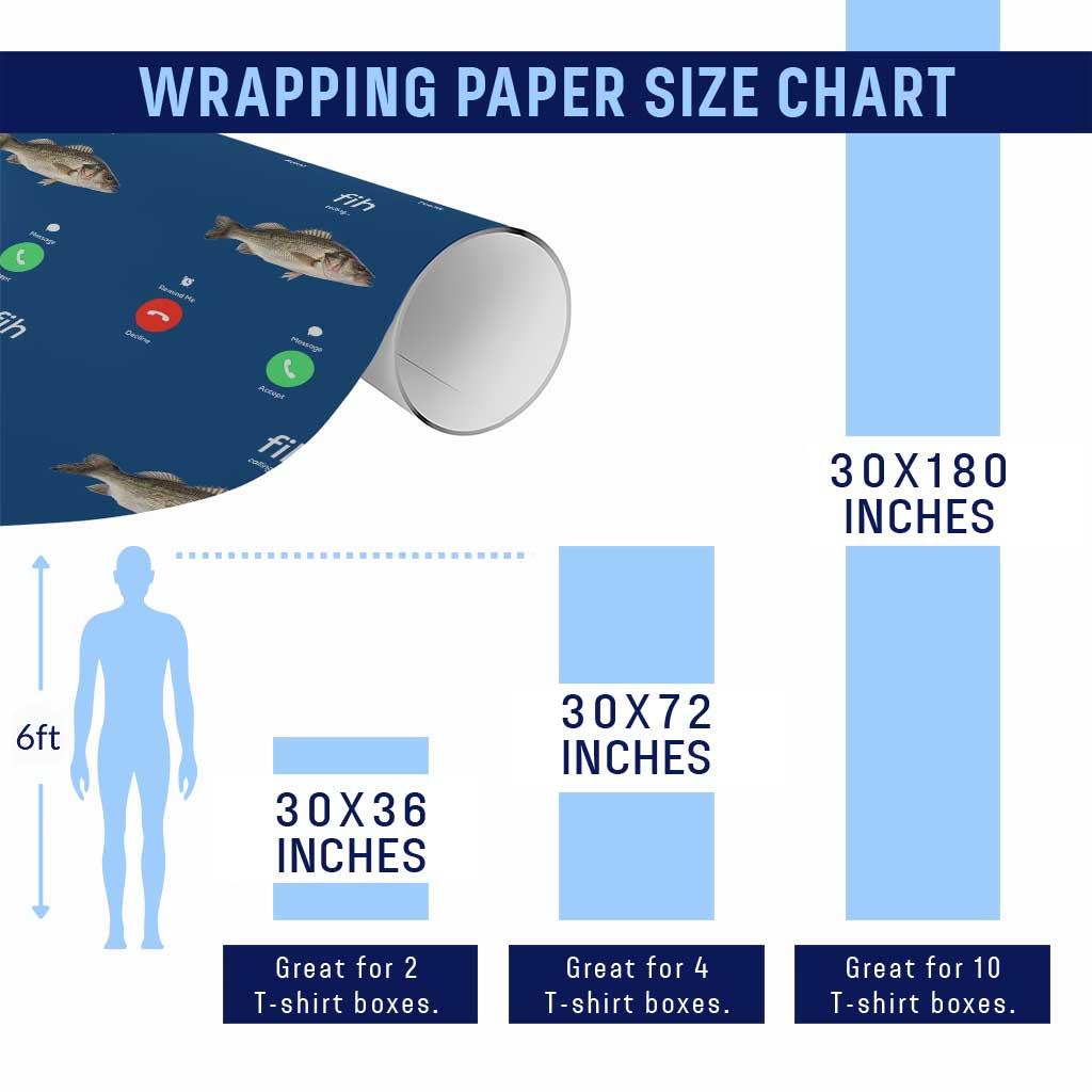 Fih Calling Funny Fish Wrapping Paper Roll Fishing Lover Hilarious Phone Call Parody - Wonder Print Shop