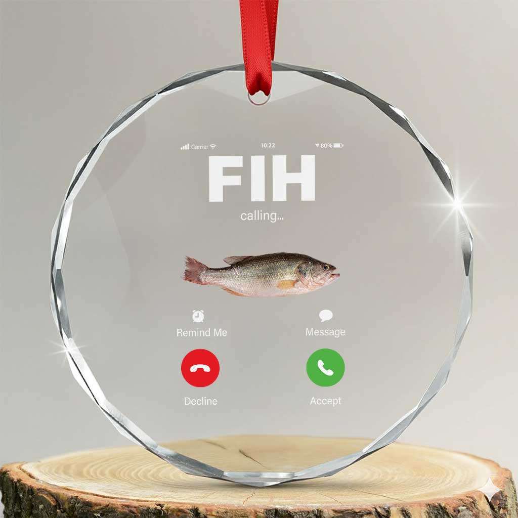 Fih Calling Remind me Message Decline Accept Crystal Glass Ornament Phone Call Fish TS10