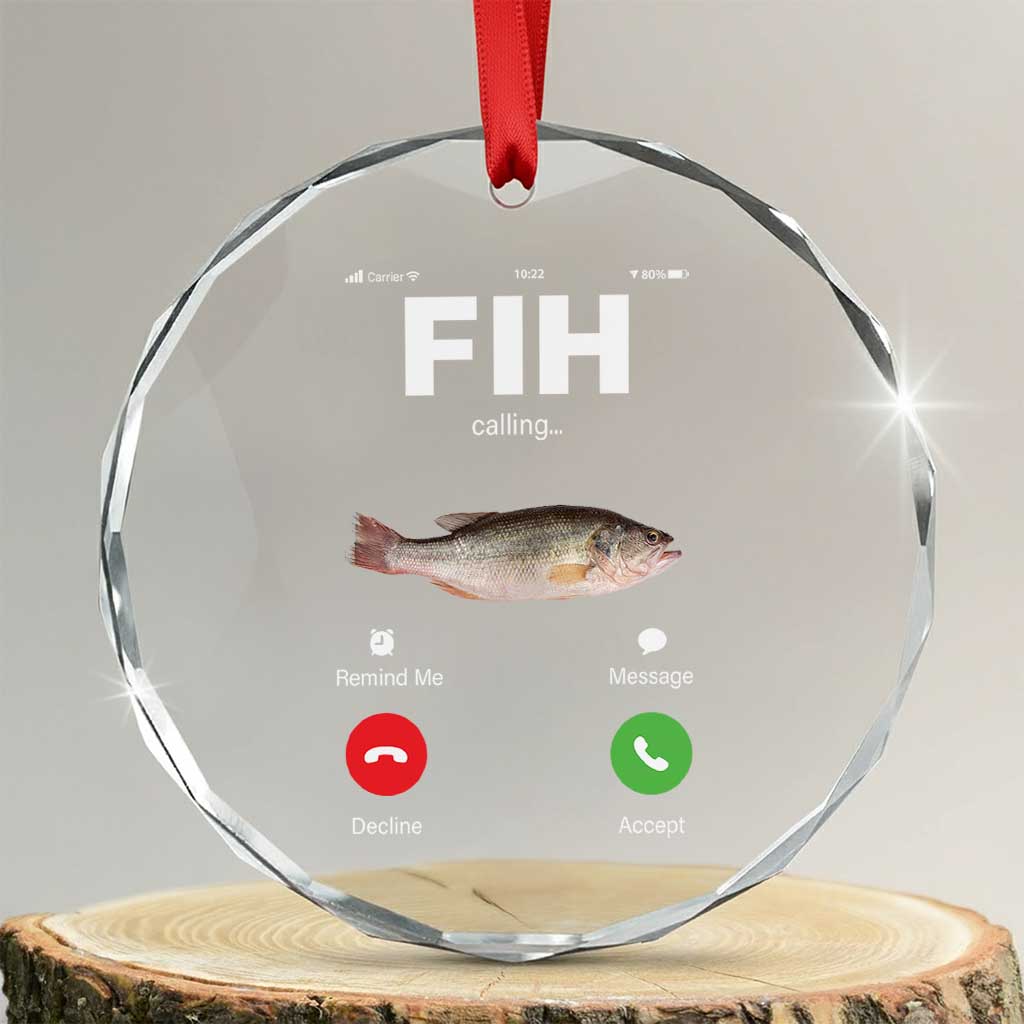 Fih Calling Remind me Message Decline Accept Crystal Glass Ornament Phone Call Fish - Wonder Print Shop