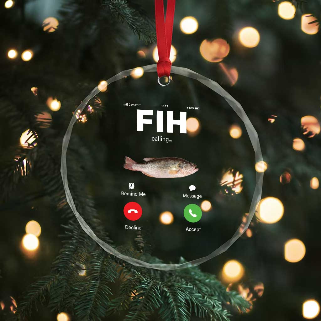 Fih Calling Remind me Message Decline Accept Crystal Glass Ornament Phone Call Fish TS10