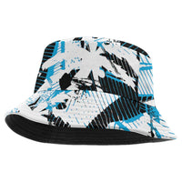 Fijian Rugby Bucket Hat Grunge Palm Stylized