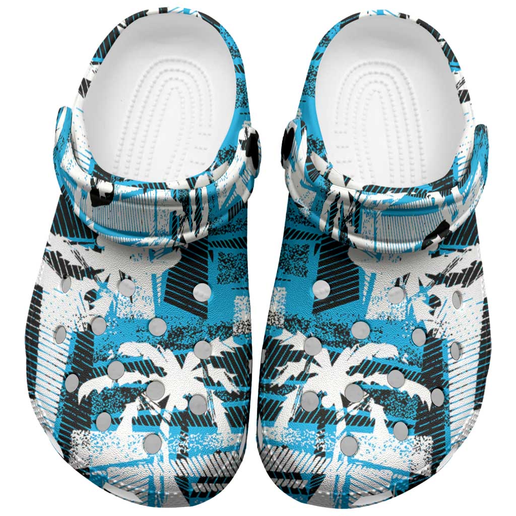 Fijian Rugby Clogs Shoes Grunge Palm Stylized