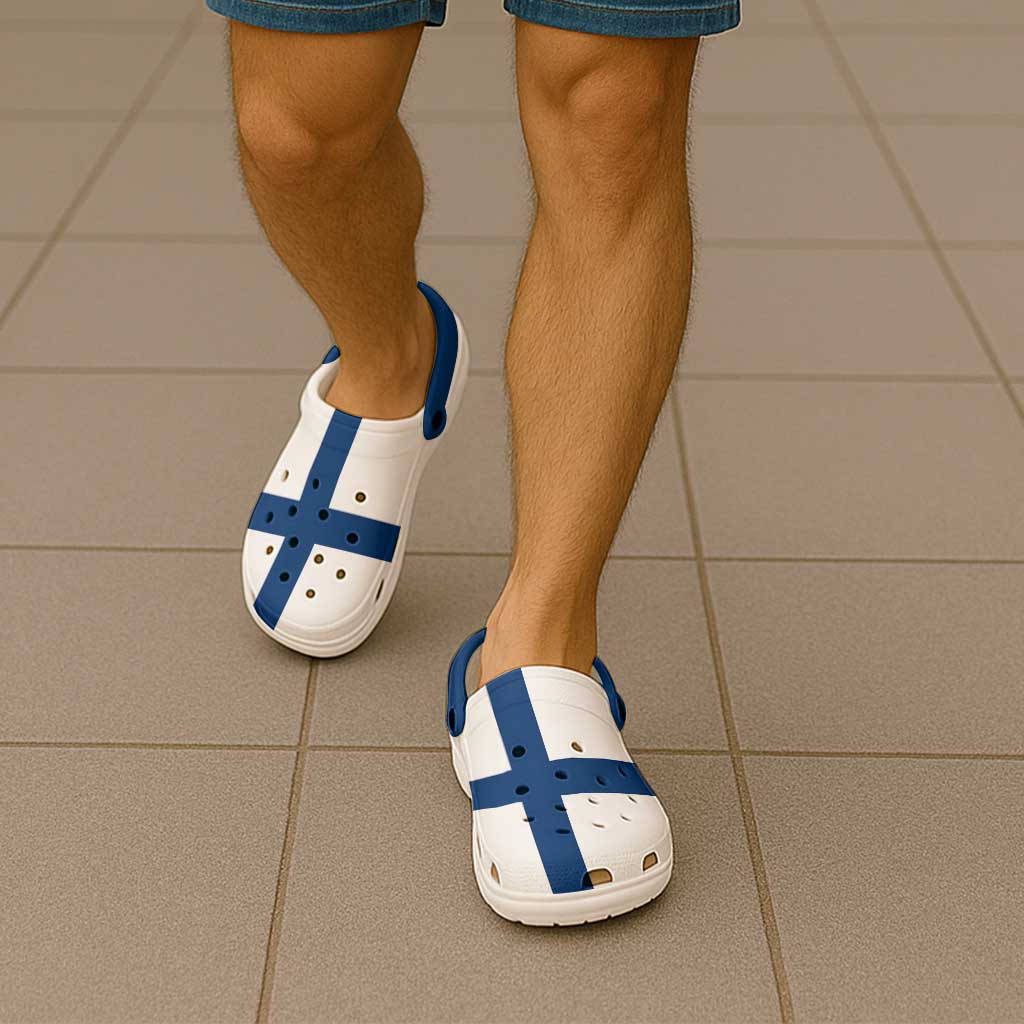 Finland Clogs Shoes Flag Color Inspiration - Wonder Print Shop