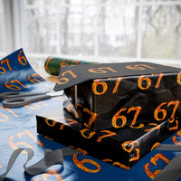 Fire Flame Number 67 Wrapping Paper Roll Funny Six Seven Gen Alpha Slang Meme Sports Team Jersey - Wonder Print Shop