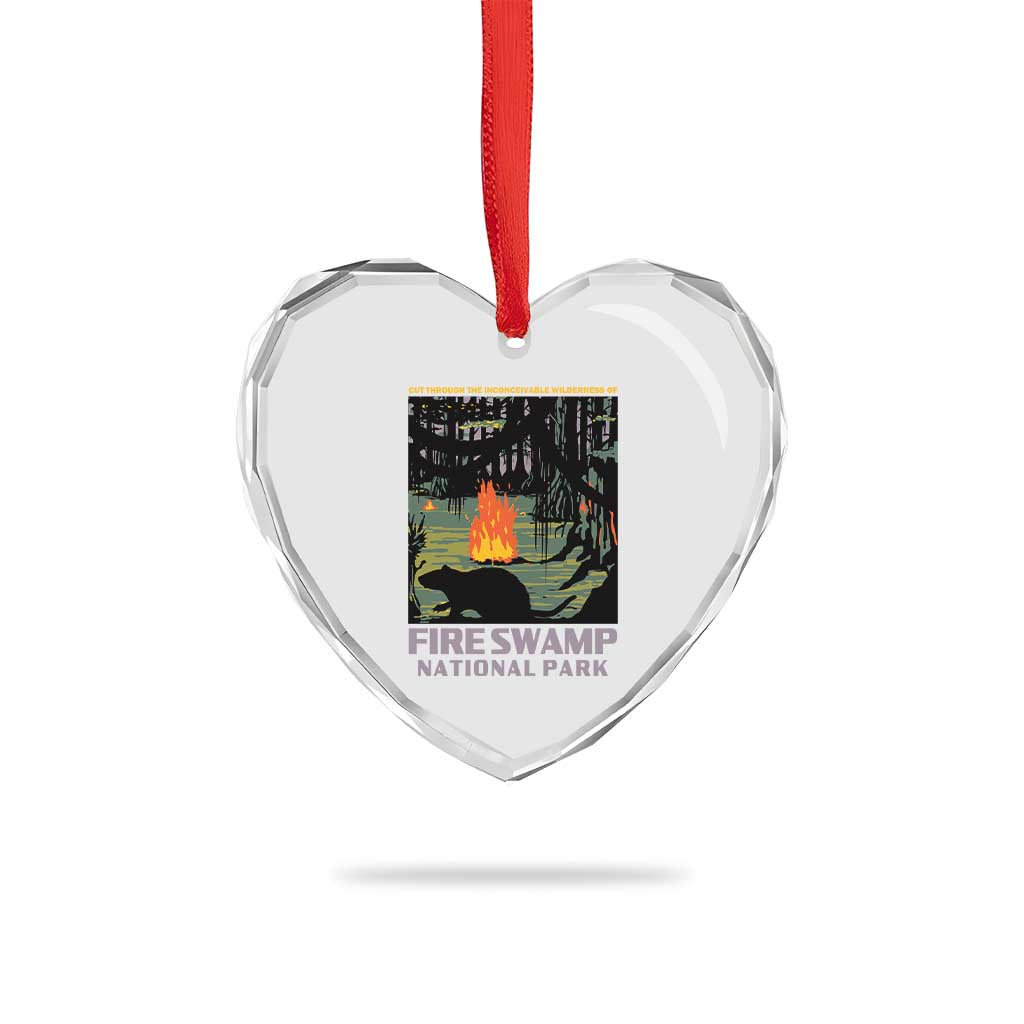 Fire Swamp National Park Heart Crystal Glass Ornament Inconceivable Fantasy Adventure - Wonder Print Shop