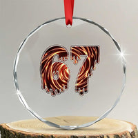 Fire Swirl Effect Printed Crystal Glass Ornament Six Seven Meme